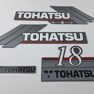 Tohatsu 18 HP Two Stroke 1996-2005 outboard engine decals sticker set reproduction