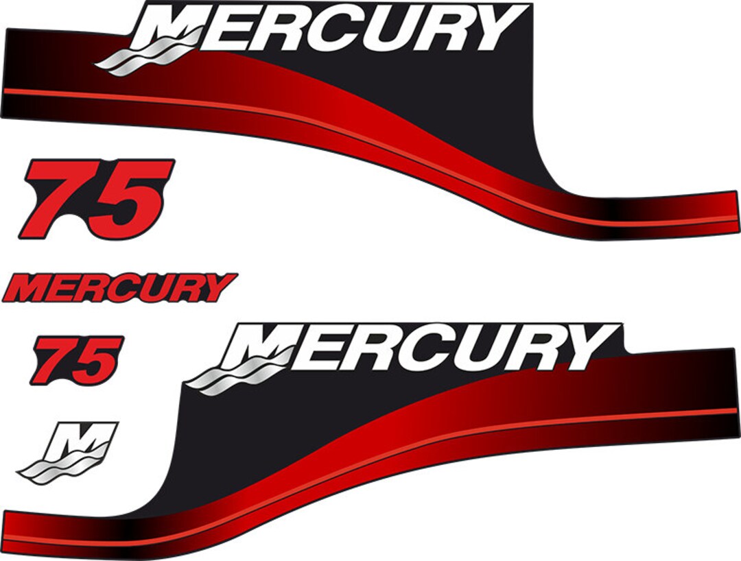 Buy MERCURY - 75 hp - DECALS - BLUE - OUTBOARD MOTOR DECALS in