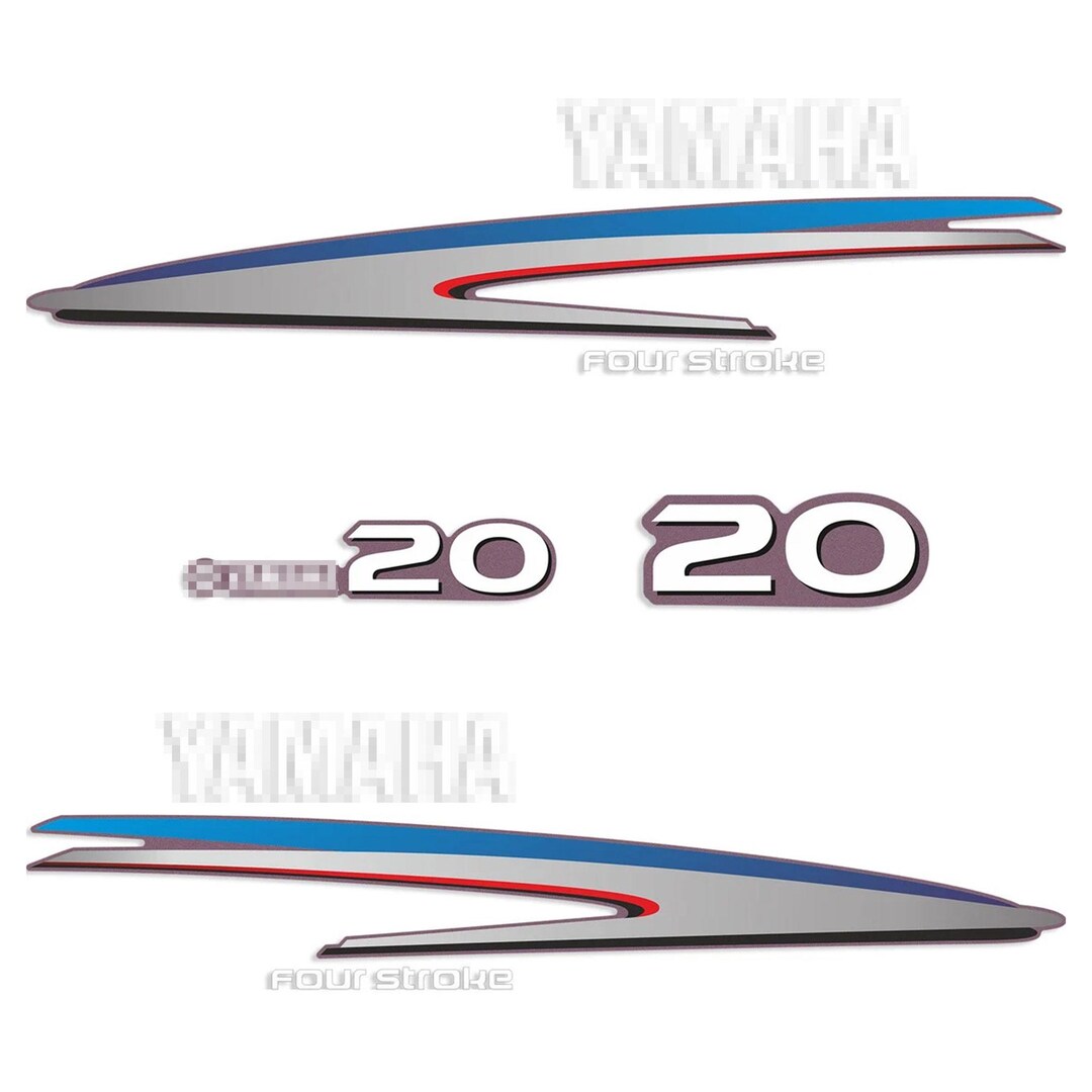 Yamaha 20 HP Four Stroke Outboard Engine Decals Sticker Set ...