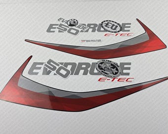 Evinrude 50HP E-tec 2015-2016 White Cowling outboard engine decals sticker set reproduction