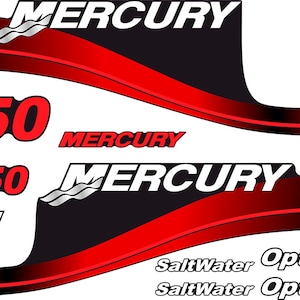 Jeu d&#39;autocollants pour moteurs hors-bord Mercury 250 ch Optimax SaltWater Series