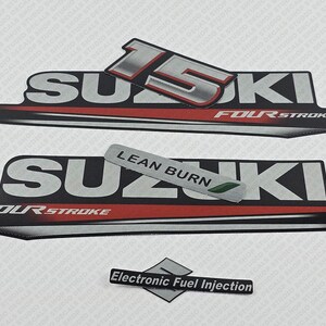 Suzuki DF15 15hp Four Stroke - 2017 outboard engine decals sticker set reproduction