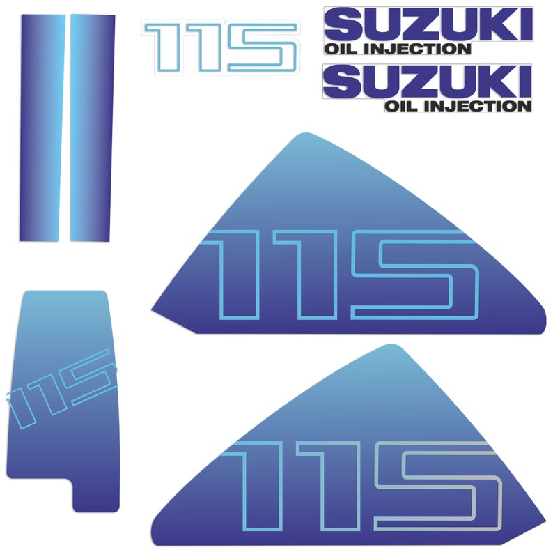 Suzuki DT115 115hp Two Stroke Oil Injected Outboard Engine Decals ...