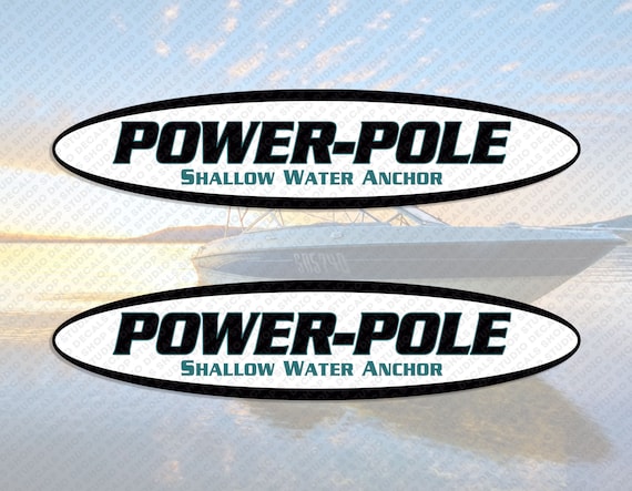 Power-pole Shallow Water Anchor Logo Decal Set of 2 X 10 