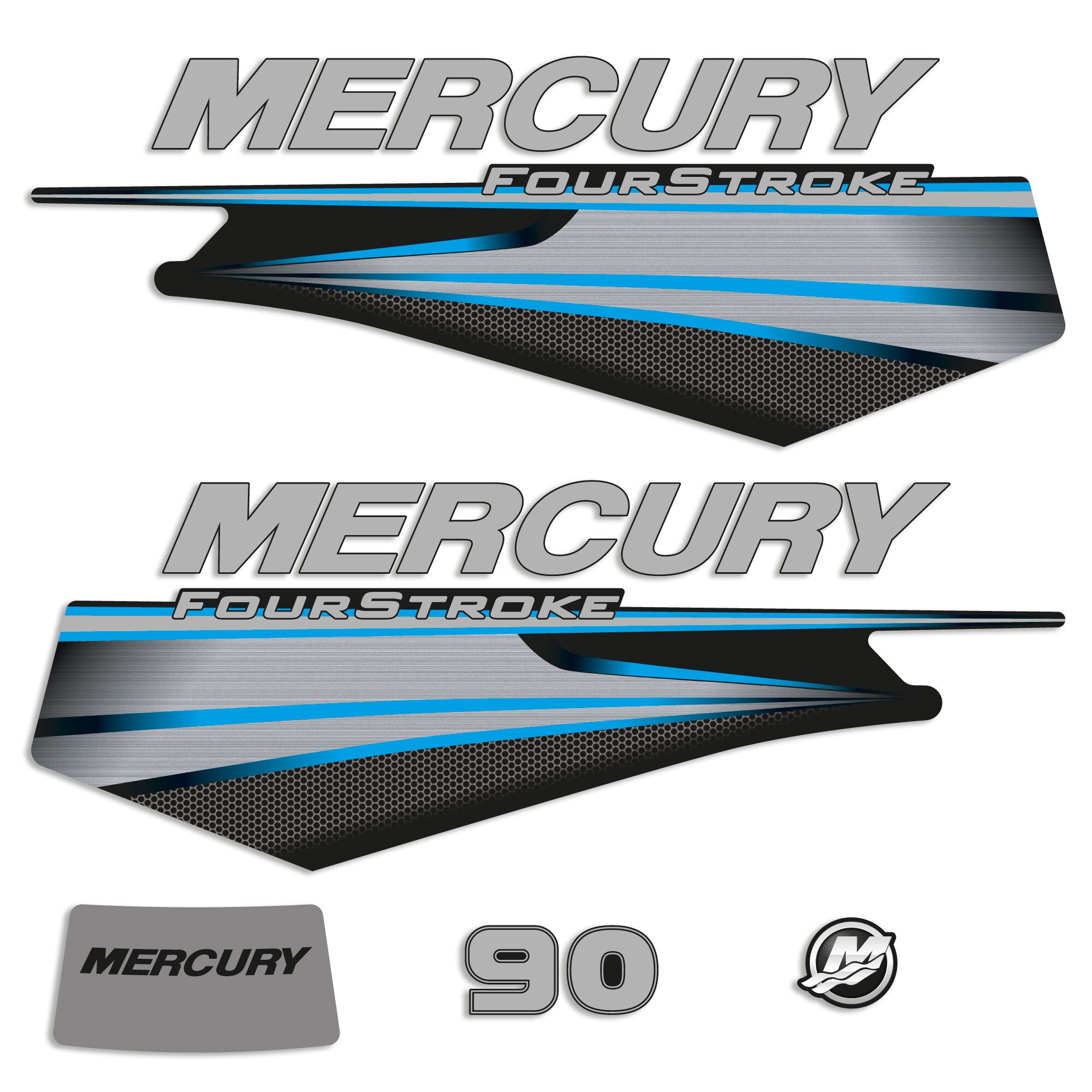 Mercury 90 HP Four Stroke 2013 2017 Outboard Engine Decals - Etsy