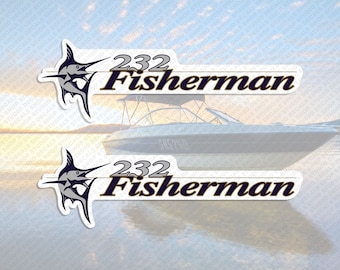 Wellcraft 232 Fisherman Boat Decal Set of 2 x 13.5"