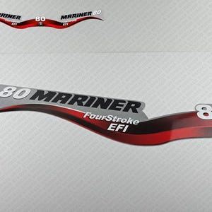 Reproduction du jeu d&#39;autocollants pour moteur hors-bord Mariner 80 CV EFI 2006-2012 quatre temps EFI 2006-2012