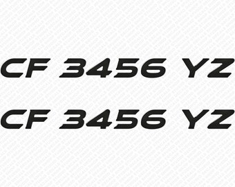 MB Sport Matching Font Boat Raised Domed Registration Decals Stickers 35.5" by 3" height set of 2