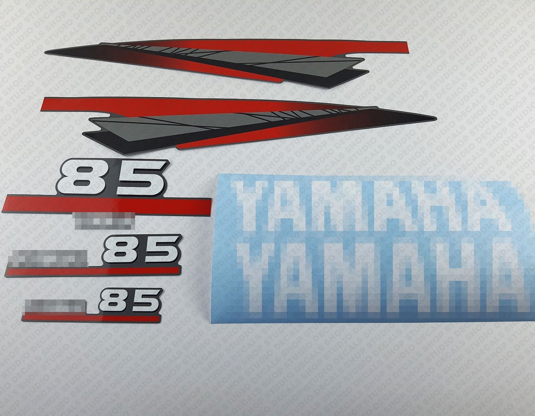 Yamaha 85 HP Two Stroke Outboard Engine Decals Sticker Set Reproduction ...