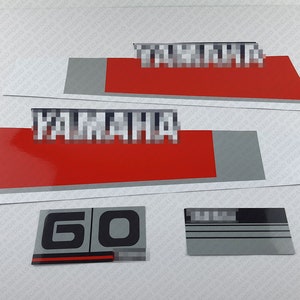 Yamaha  60 HP Two Stroke 80's outboard engine decals sticker set reproduction