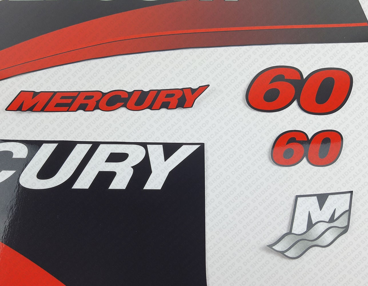 Mercury 60 Four 4 Stroke Decal Kit Outboard Engine Graphic Motor Stickers PURPLE