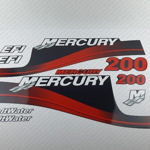 Jeu d&#39;autocollants pour moteur hors-bord Mercury 200 ch EFI Saltwater