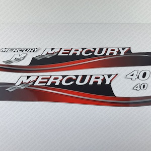 Mercury 40 HP Two Stroke Two Cylinders Manual 2005-2006 outboard engine decals sticker set reproduction