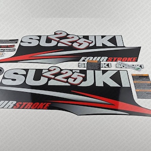 Suzuki DF225 225hp Four Stroke - 2010 - 2013 outboard engine decals sticker set reproduction