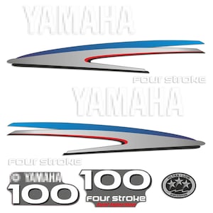 Yamaha 100 HP Four Stroke outboard engine decals sticker set reproduction