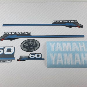 Yamaha 60 HP Four Stroke 2000 outboard engine decals sticker set reproduction