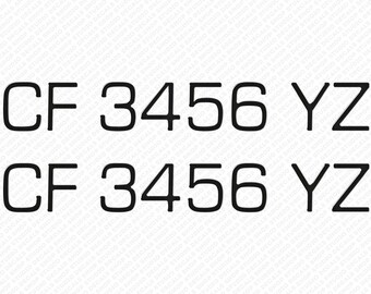 Splendor Matching Font Boat Raised Domed Registration Decals