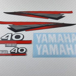 Yamaha  40 HP Two Stroke outboard engine decals sticker set reproduction