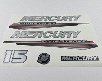 Mercury 15 HP Four Stroke 2013 - 2017 outboard engine decals sticker set reproduction