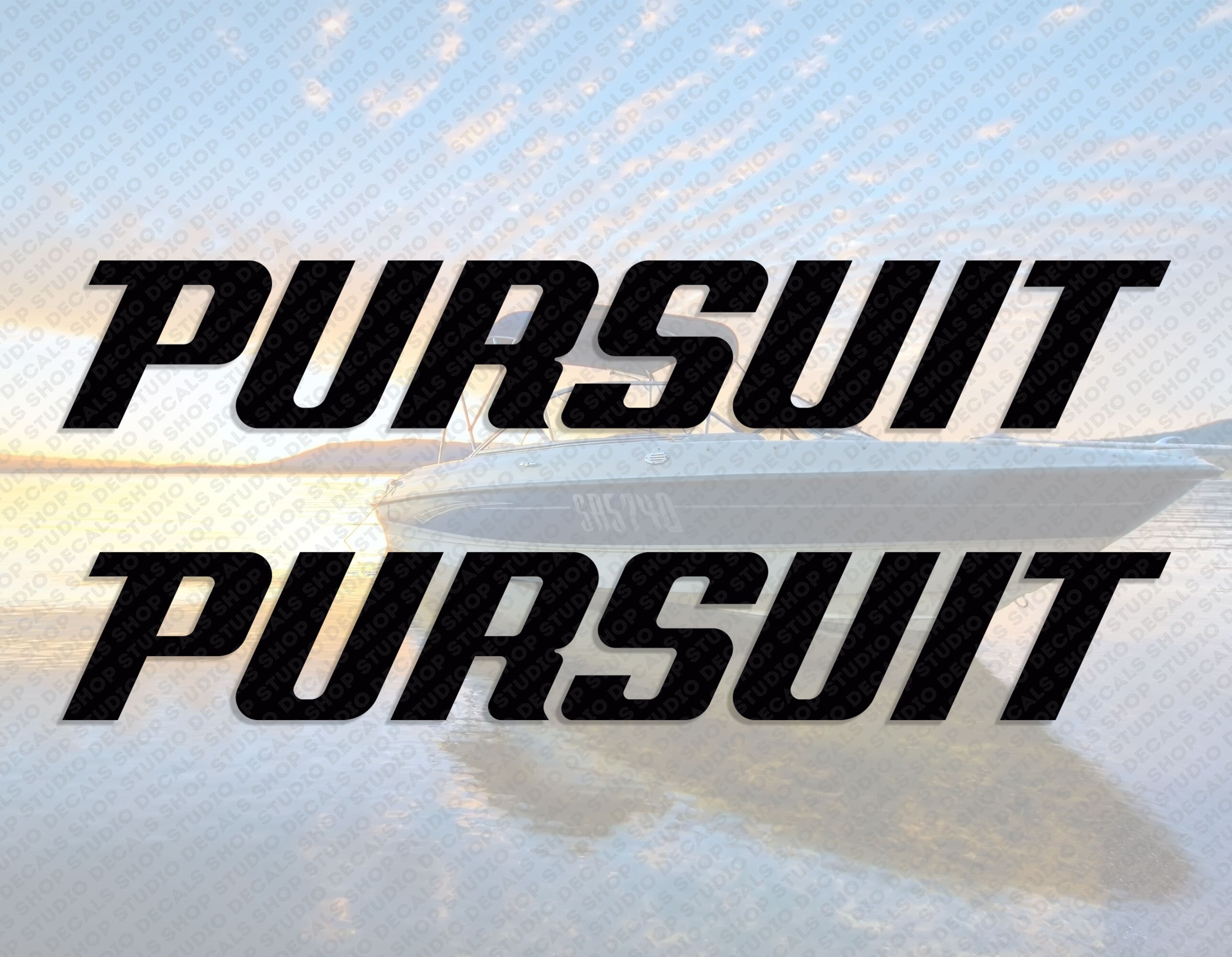 Pursuit Boat Logo Decal Set of 2 - Etsy