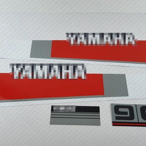 Yamaha  90 HP Two Stroke 80&#39;s outboard engine decals sticker set reproduction