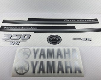 Yamaha 350 HP V8 Four Stroke 2008+ outboard engine decals sticker set reproduction