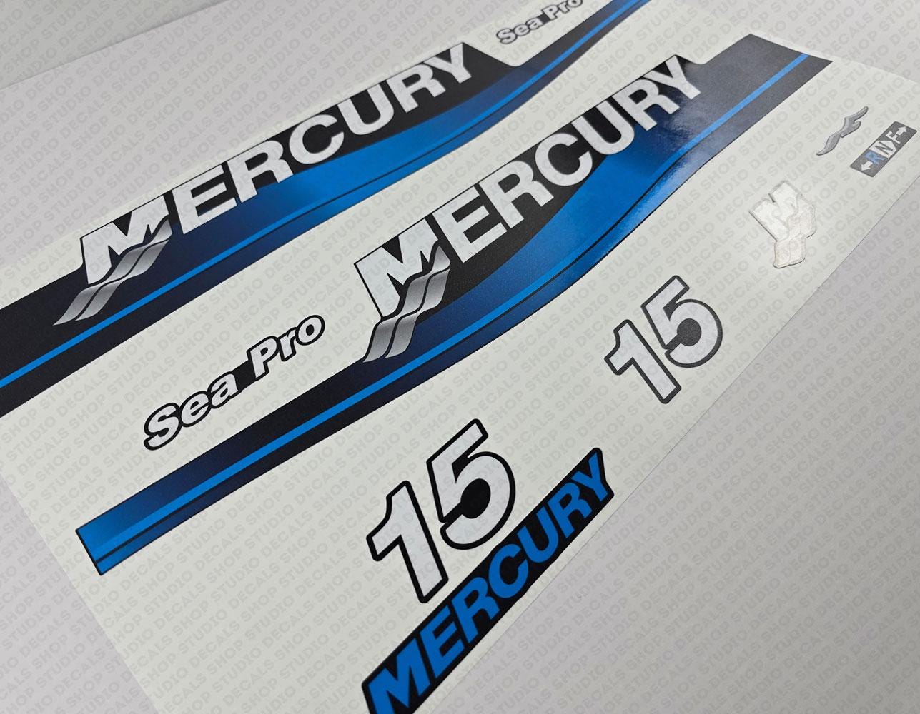 Juego De Calcomanías Para Motor Fuera Borda Mercury 15 Hp Two Stroke Sea Pro 1999-2006 | Nuevo