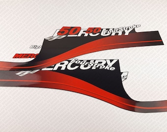 Riproduzione del set di adesivi per motore fuoribordo Mercury 50 CV a quattro tempi