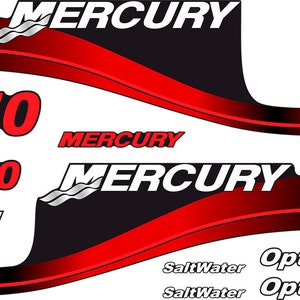 Jeu d&#39;autocollants pour moteur hors-bord Mercury 150 cv Optimax Saltwater
