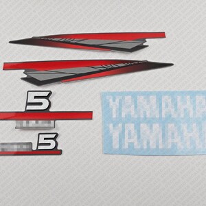 Yamaha  5 HP Two Stroke outboard engine decals sticker set reproduction