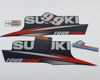 Suzuki DF9.9 9.9hp Four Stroke - 2010 - 2013 outboard engine decals sticker set reproduction