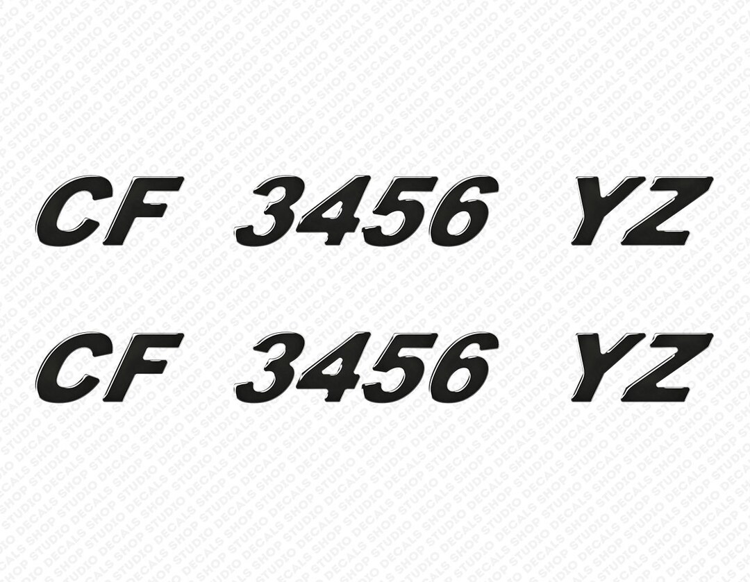 Mercury Matching Font Boat Raised Domed Registration Decals Stickers 28 ...