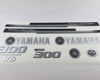Yamaha 300 HP V6 Four Stroke 2013 outboard engine decals sticker set reproduction
