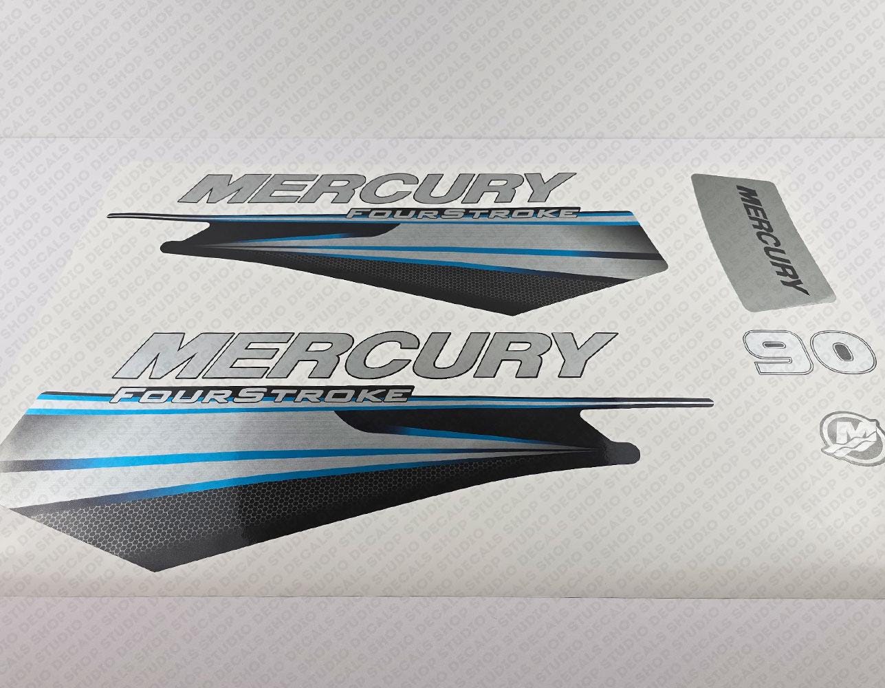 thumbnail image 2 of Mercury Outboard 90 HP Decal Kit – Blue OEM-Style Graphics – Made In USA 2 of 5