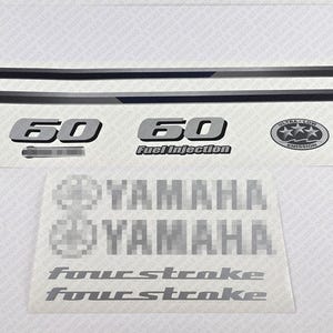 Yamaha 60 HP Four Stroke 2013 outboard engine decals sticker set reproduction
