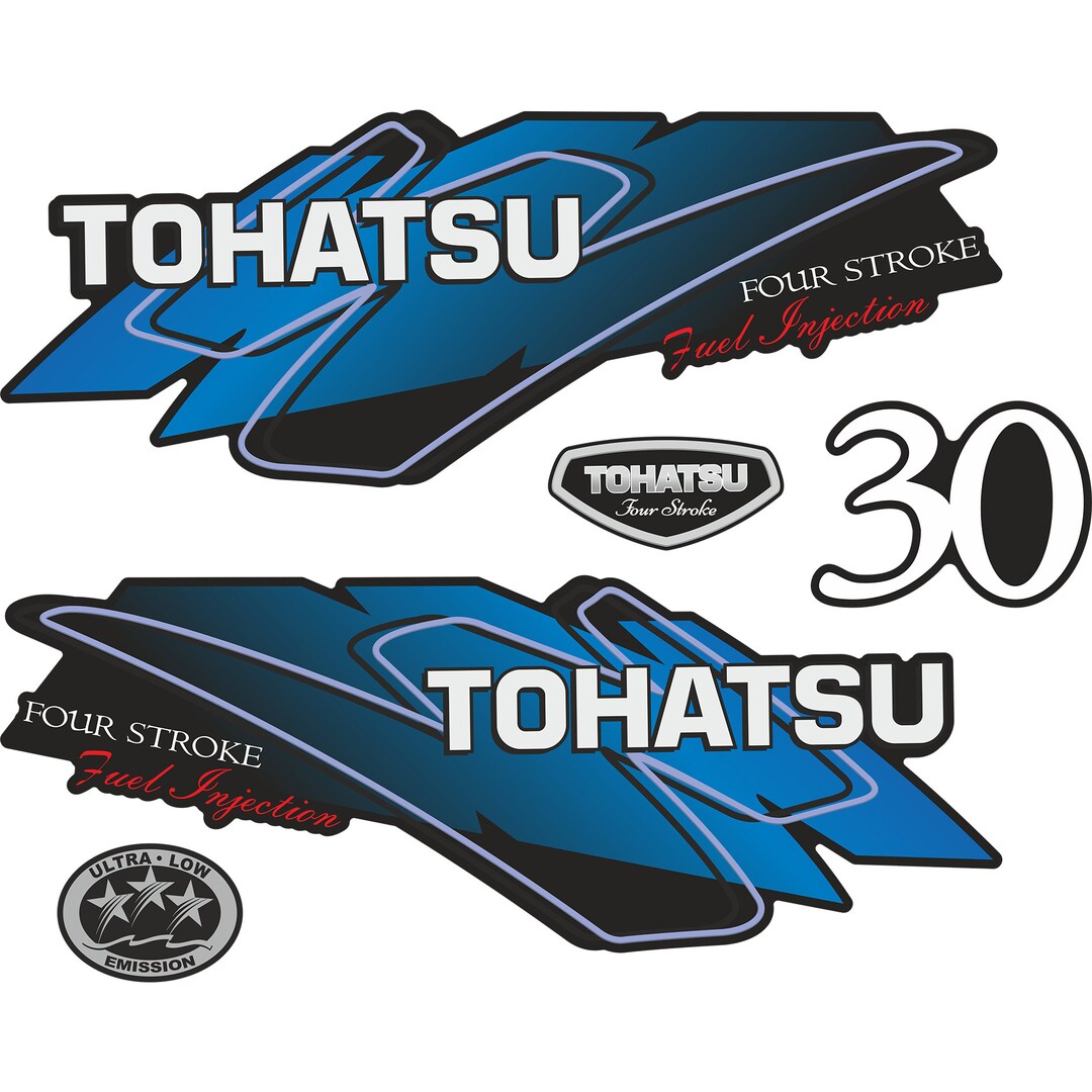 Fuel Injection Sticker Tohatsu 30 HP Four Stroke Fuel Injection Outboard Engine Decals Sticker ...