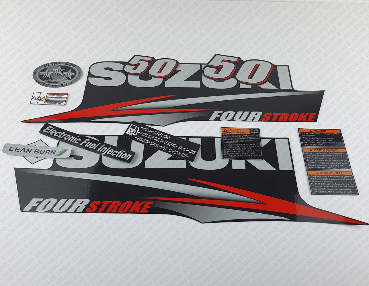 Suzuki DF50 50hp Four Stroke - 2010 - 2013 outboard engine decals sticker set reproduction