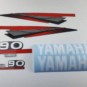 Yamaha  90 HP Two Stroke outboard engine decals sticker set reproduction