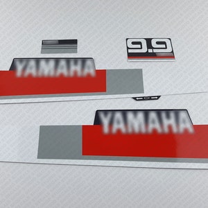 Yamaha 9.9 HP Two Stroke 90's outboard engine decals sticker set reproduction