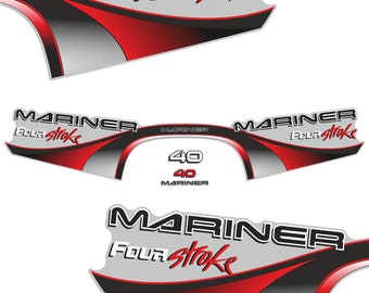 Mariner 40HP Four Stroke outboard engine decals sticker set reproduction