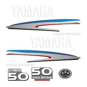 Yamaha 50 HP Four Stroke outboard engine decals sticker set reproduction