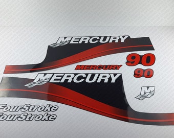 Riproduzione del set di adesivi per motore fuoribordo Mercury a quattro tempi da 90 CV