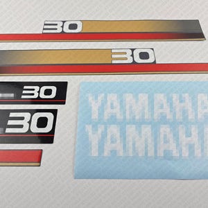 Yamaha 30 HP Two Stroke 1996 outboard engine decals sticker set reproduction