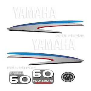 Yamaha 60 HP Four Stroke outboard engine decals sticker set reproduction