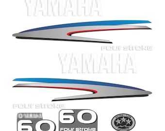 Yamaha 60 HP Four Stroke outboard engine decals sticker set reproduction