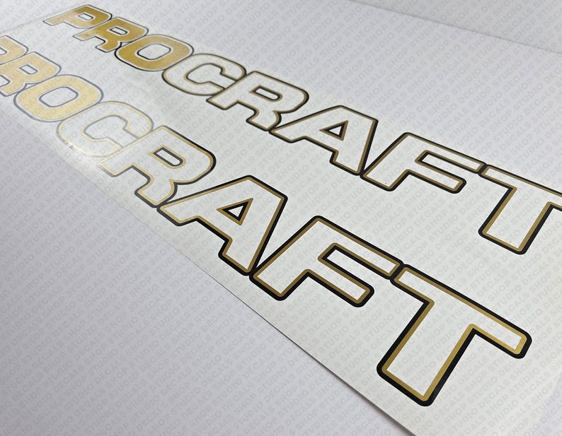 Procraft Boat Logo Gold Decal Set of 2 X 31.25