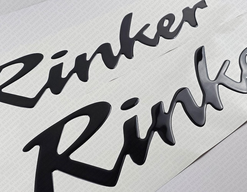 Rinker Boat Logo Black Raised Domed 3D Decals 23