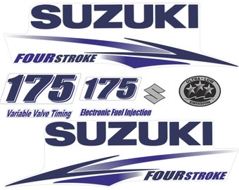 Suzuki DF175 175hp Four Stroke White Cowling - 2010 - 2013 outboard engine decals sticker set reproduction