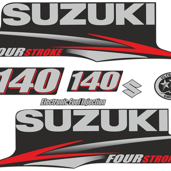Suzuki DF140 140hp Quattro Tempi - 2010 - 2013 fuoribordo motore decalcomanie adesivo set riproduzione