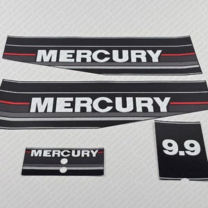 Mercury 9.9 Two-Stroke Outboard Vinyl Decal Set – BOAT-MOTO Reproduction – ORACAL Vinyl – Lettering Sticker